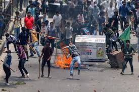 Students protesting in Bangladesh